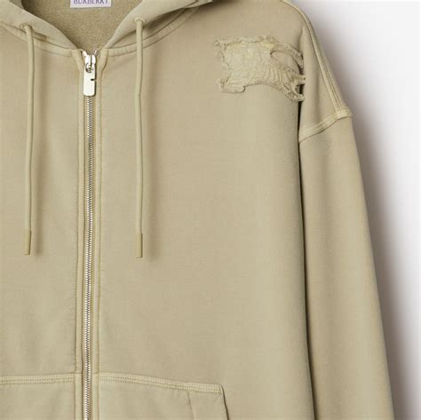 saramart burberry|Cotton Blend Zip Hoodie in Safari .